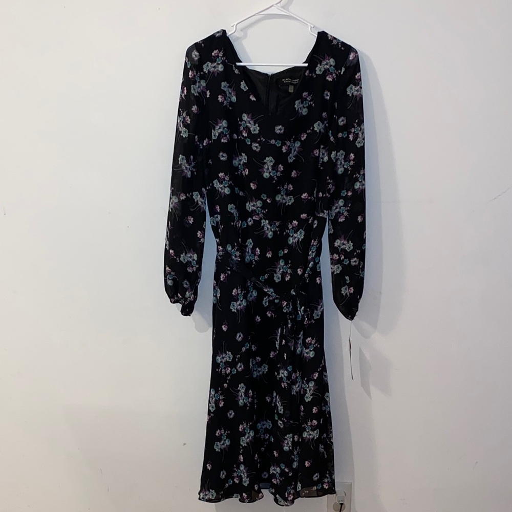 NWT!! Black Label by Evan Picone Long Sleeve Dress with Floral Pattern Size 18 - Picture 16 of 16